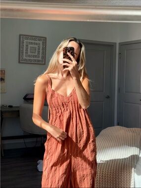 Free People Open Back Jumpsuit with Adjustable straps